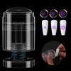 Nail Stamper French Tip Nail Stamp Rotatable Nail Art Stamper Clear Silicone Nail Stamping Jelly Stamper Nails Art Tool