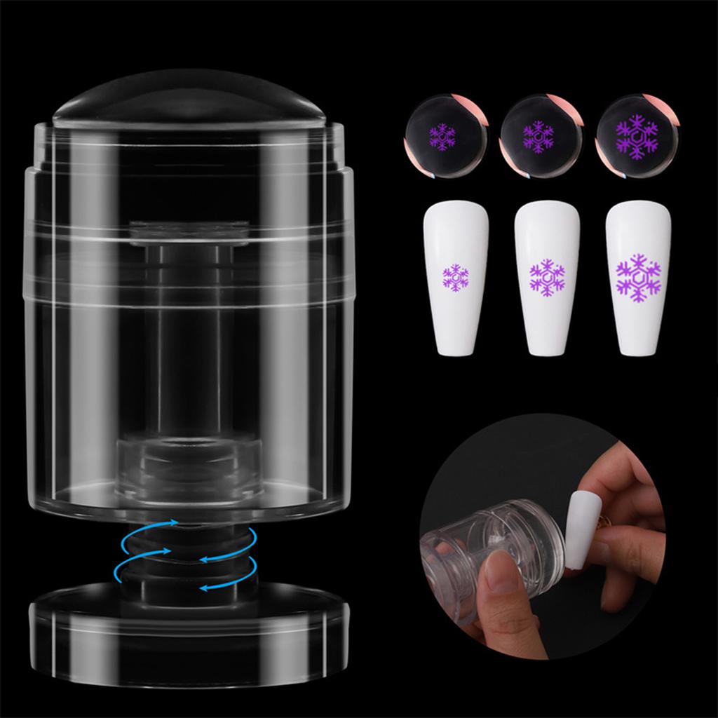Nail Stamper French Tip Nail Stamp Rotatable Nail Art Stamper Clear Silicone Nail Stamping Jelly Stamper Nails Art Tool