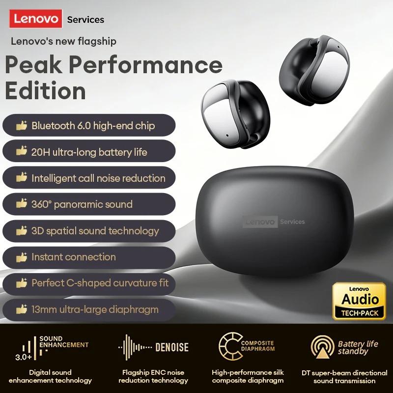 Originální bezdrátová sluchátka Lenovo RS121 OWS otevřeného typu, s klipem na ucho, Bluetooth sluchátka, HiFi zvuk, pro sport a hry, s nízkou latencí, s mikrofonem, Nové