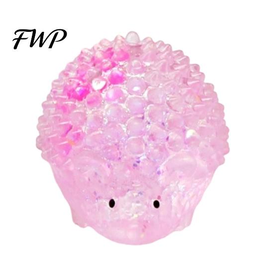 Relaxation Squeeze Ball Mini Hedgehog Toy with Glitter, Soft Stretchy Clear Rabbit Anti-stress Sensory Toy, Anxiety Relief Sugar Stress Fidget A