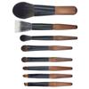 12Pcs Wood Mini Makeup Brush Set Lip Liner Eye Brow Roller Brush Simple Concealer Brush Set  Women