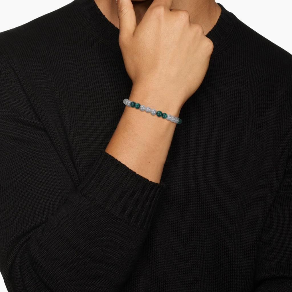 Malachite Shell Pearl Power Stone Bracelet Prayer Beads for Men [GAVU] [Garb]