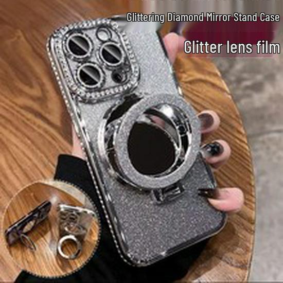 iPhone 16 Pro Carbon Fiber Case with Magnetic Double Ring Stand