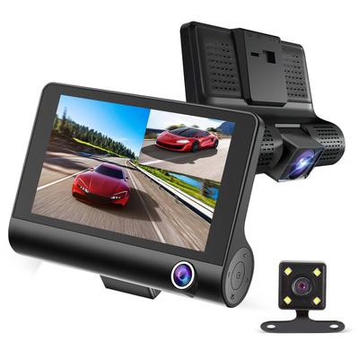 Enregistreur de conduite trois voies trois objectifs, Intérieur de voiture, Avant et Arrière, Voiture HD 1080P Grand angle Image de recul