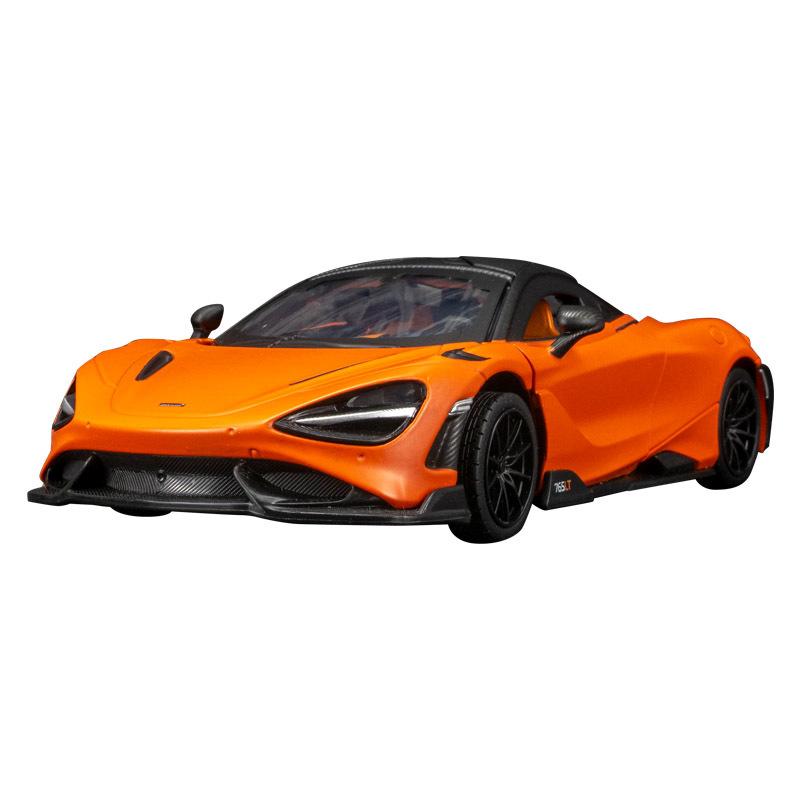 Simulation McLaren 765LT Alloy Car Model Ornaments Super Running Sound And Light Can Open The Door Children's Toy Car