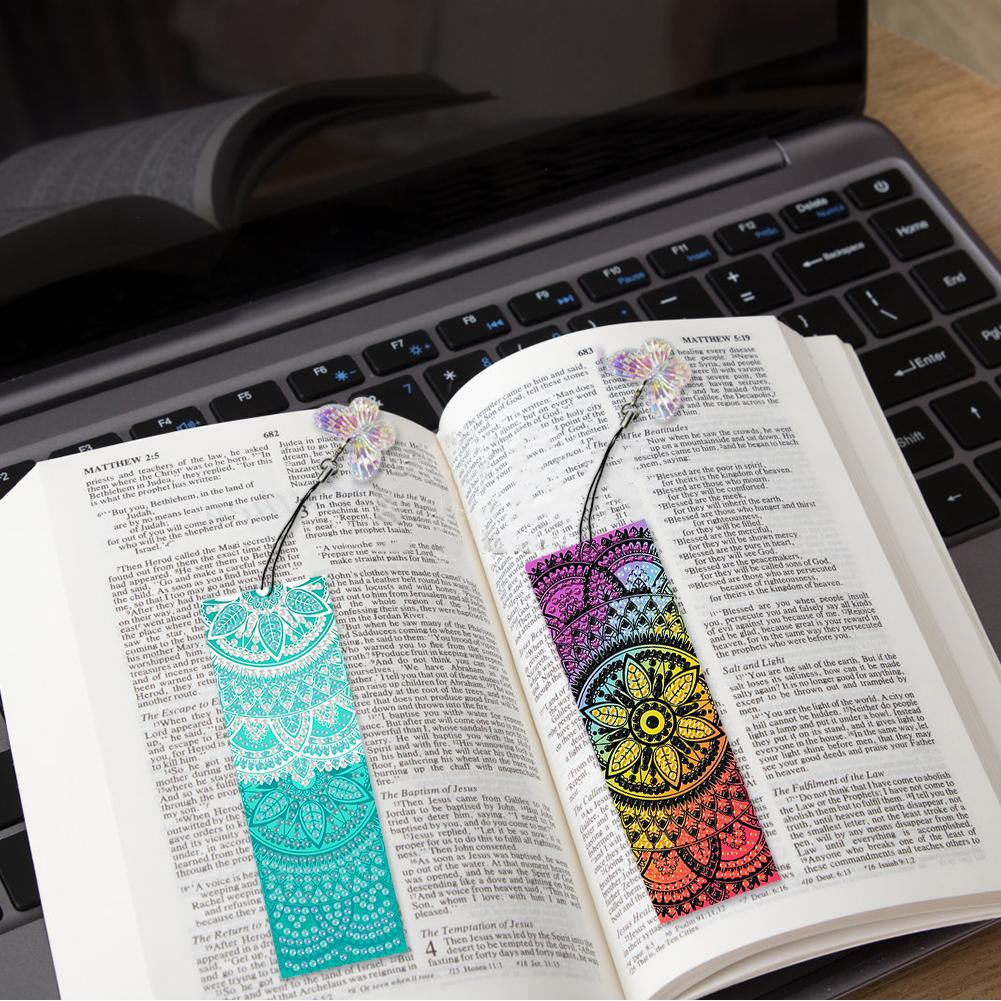 3Pcs Butterfly Patterns DIY Diamond Art Bookmark Diamond Painting Art Bookmarks for Beginners Ideal Choice for Home Office Use
