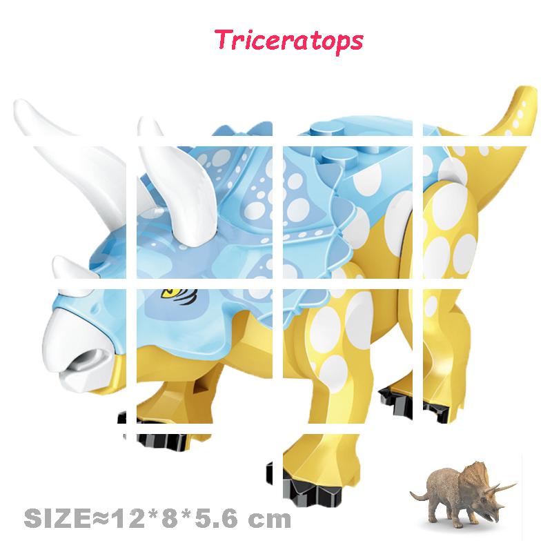 Velociraptor Triceratops Jurassic Dinosaurier Welt Indominus T-Rex Modell Zusammenbauen Pädagogische Bausteine Spielzeug für Kinder Geschenke