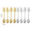 Creative Christmas Spoon Gift Box Stainless Steel Tableware Cartoon Gingerbread Man Coffee Spoon Colored Box Suite