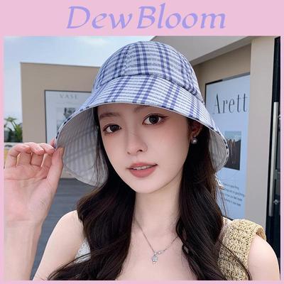 Plaid Bucket Hat With Sun Protection For Summer Outdoor Casual Women