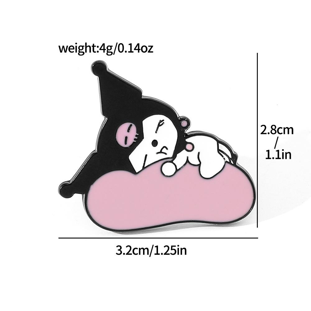 Japanese cartoon cute Kulomi brooch Sanrio metal badge alloy drip pin clothes bag accessories