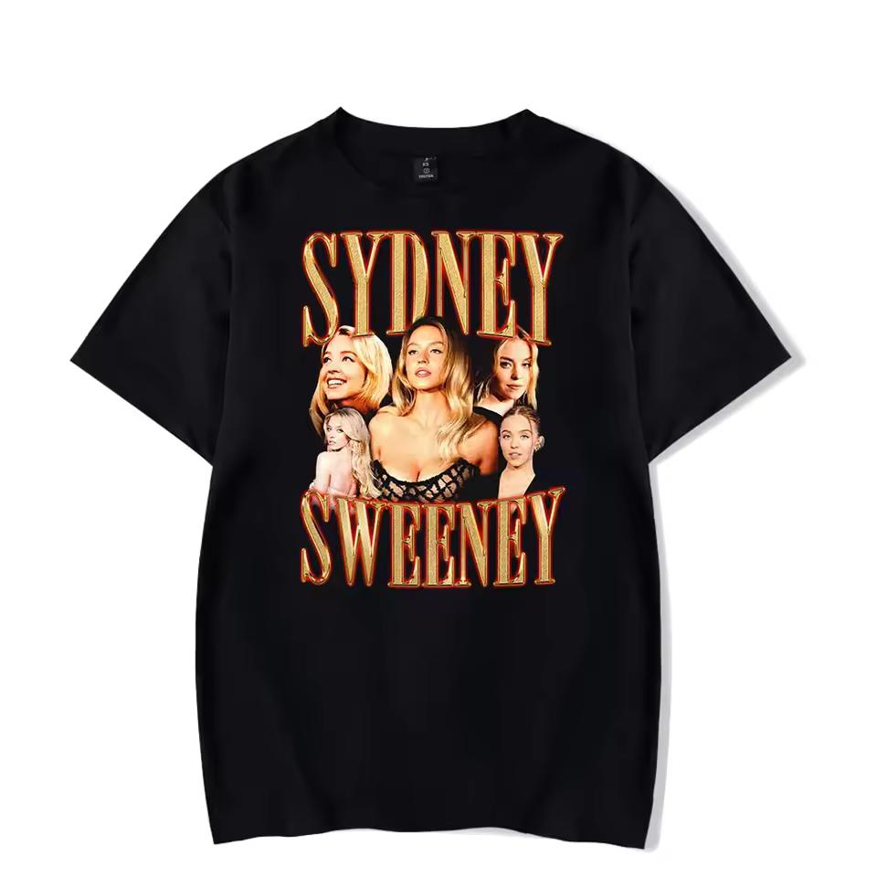Sydney Sweeney Vintage 90s T-Shirt Woman Short Sleeve T Shirt Unisex Sport Pullover Harajuku Outwear Tops