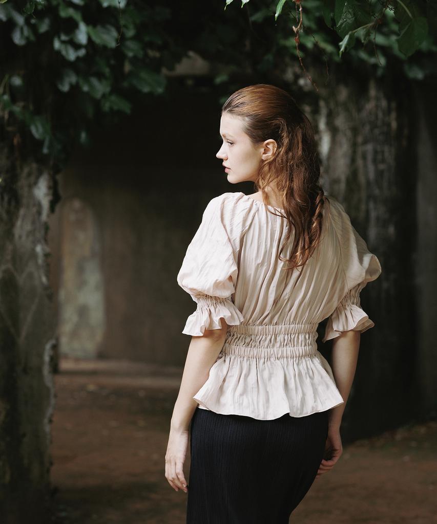 TINABLOSSOM Matte Beige Blouse