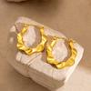 DIEYURO 316L Stainless Steel Concise Fashion Heart irregular Earrings For Women Lady New Trend Ear Circle Jewelry Party Gift