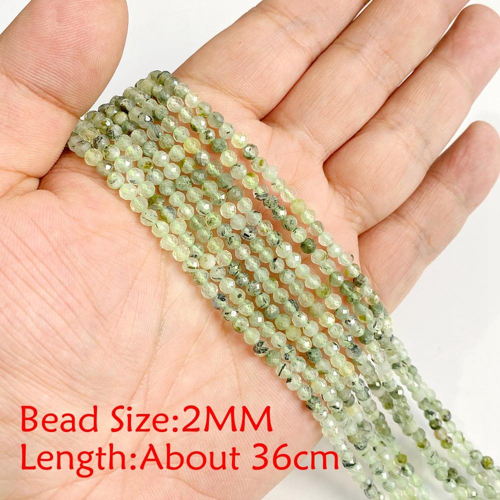 Round Green Natural Prehnite Crystal Stone Loose Beads For Jewelry Making DIY Bracelets Necklace Accessories