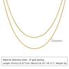 Double-layered Chain Necklace Stainless Steel for Women Simple Everyday Jewelry
