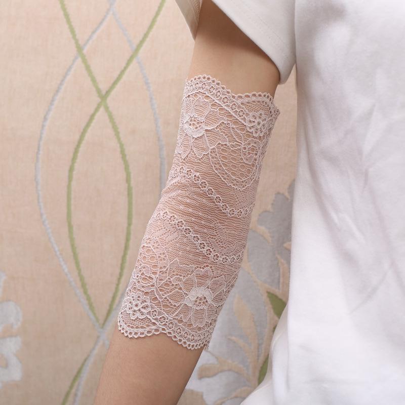 Women's Summer Lace Sun Protection Arm Sleeves with Elbow and Wrist Support
