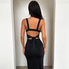 LYRIA High Split Slim Sleeveless Sexy Dress Women Elegant Evening Party Long Dresses Backless Bodycon Dress Vestidos