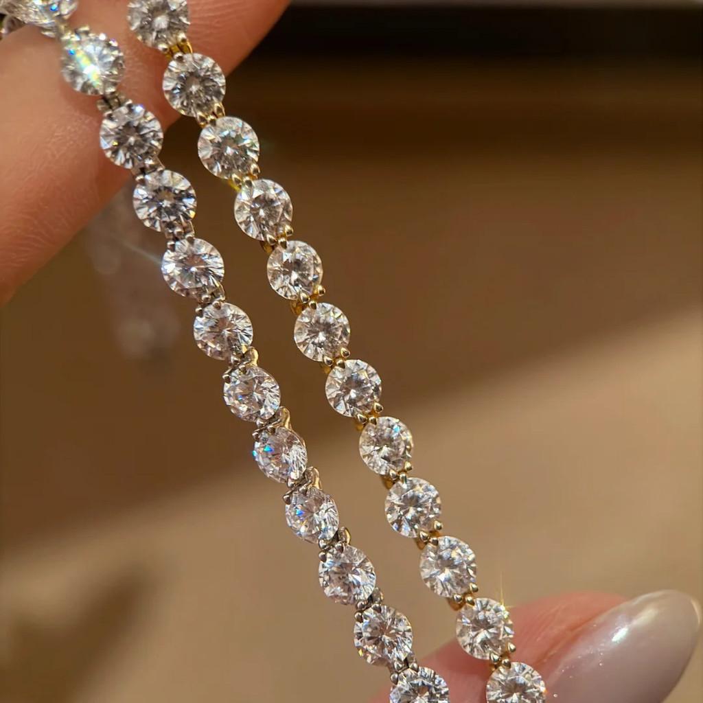 Geometric Zircon Round Bracelet For Women With Cubic Zirconia And Elegant Style