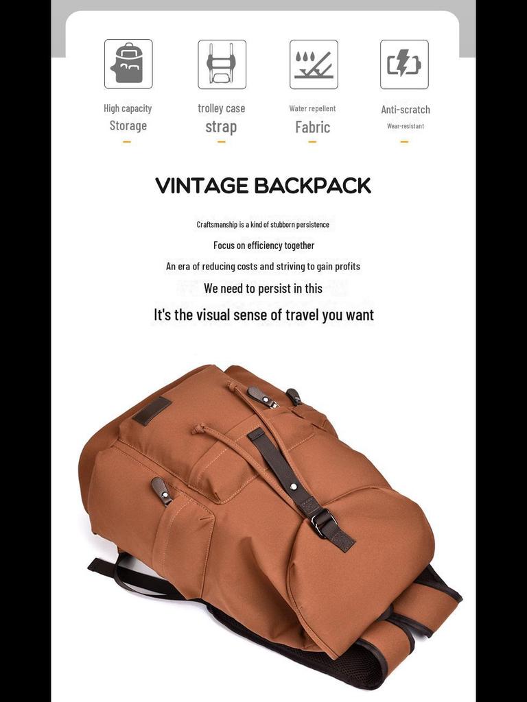 Retro Canvas Backpack: Lightweight, Large Capacity Travel Bag for Men, Perfect for College Students and Fashion Enthusiasts