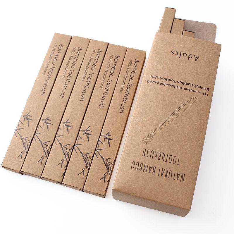 10-Pack Soft Bristle Bamboo Toothbrush Set for Adults - Ideal for Home, Hotel, or B&B, Custom Labeling Available