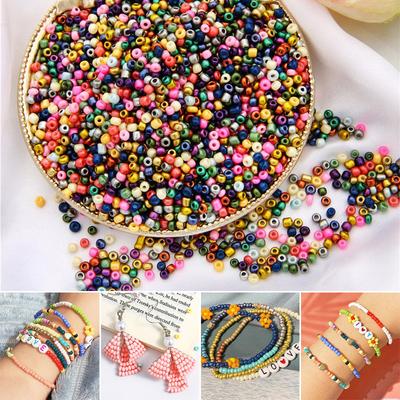 30g 1000PCS For DIY Bracelet Handmade Jewelry Making 3mm Colored Pearl Baked Paint Glass Small Beads Jewelry Accessory