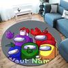 Among Us Custom Name Round Area Rug,Carpet Rug for Living Room Bedroom Sofa Playroom Decor,Non-slip Floor Mat