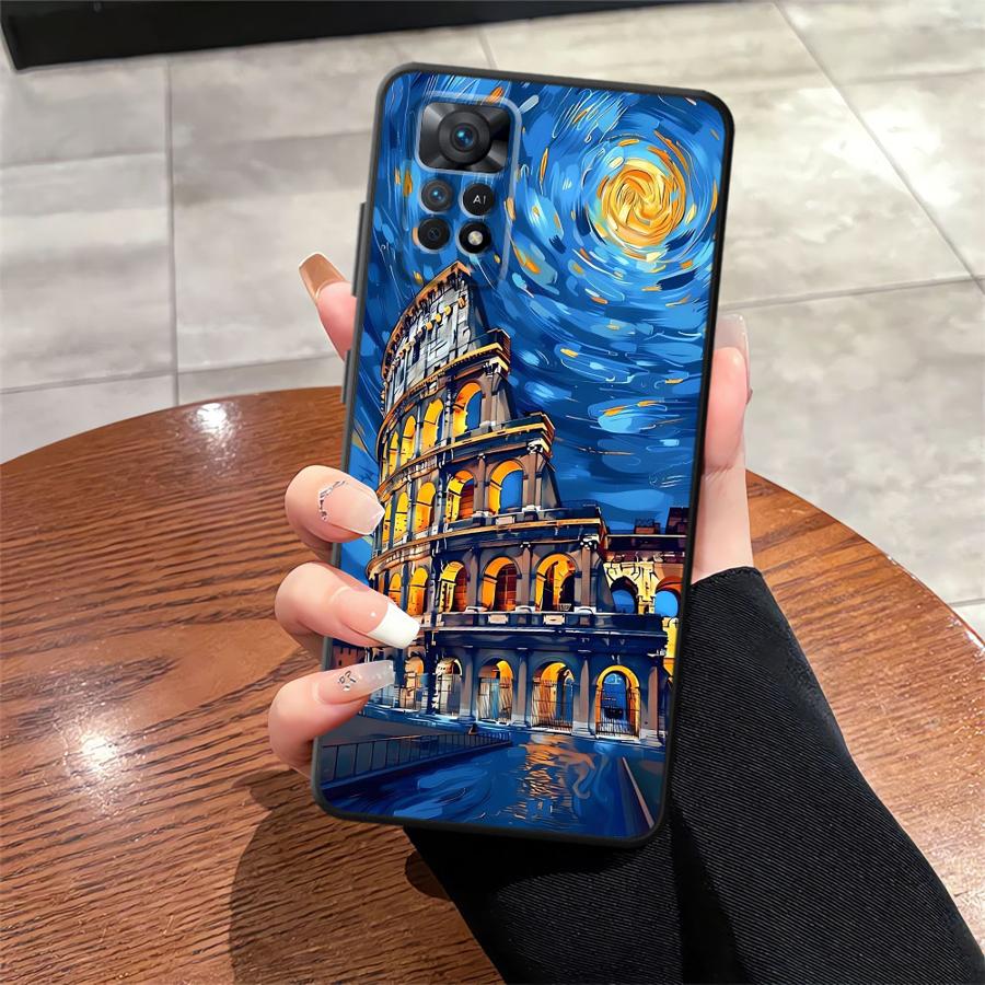 Oil Painting Art Black Soft Phone Cover Case for Xiaomi Redmi Note 12s 7 8 10S 11s 9 10 11 12 Pro 13 14 Pro Plus 9S