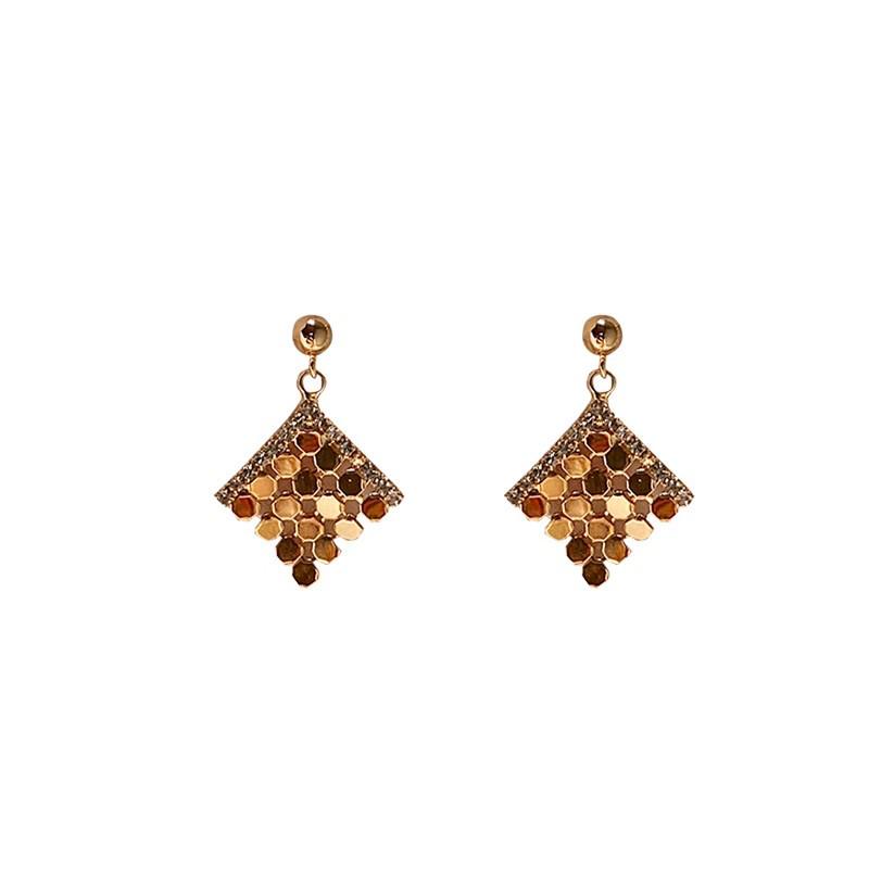 2025 Geometric Diamond Stud Earrings: High-End, Unique & Fashionable Super Shiny Sequin Ear Ornaments for Women