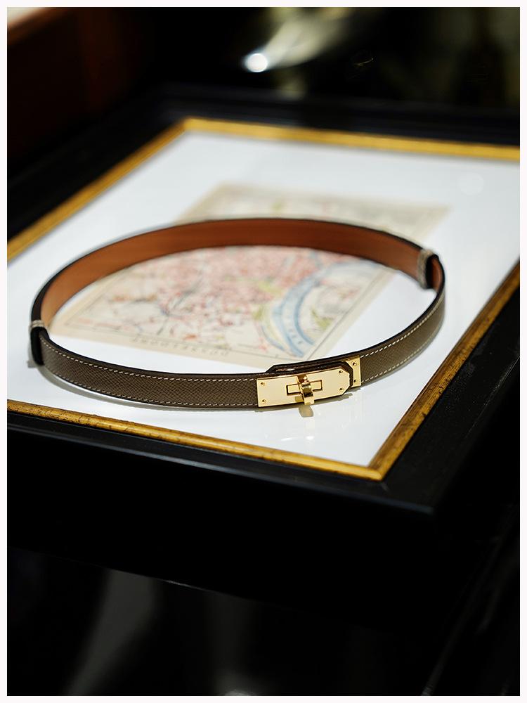 Curea de damă din piele Eo/wift piele de vițel, curea reglabilă pentru damă fără găuri, temperament versatil