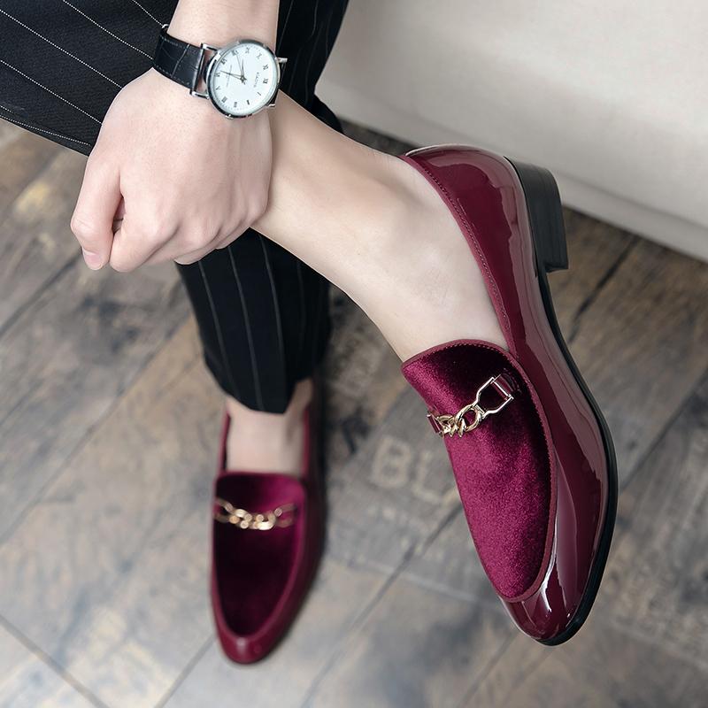 Fashion Luxury Design Suede Men's Loafers Black Blue Red Casual Dress Shoes For Nightclub Party Monk Strap Men Shoes Size 38-47