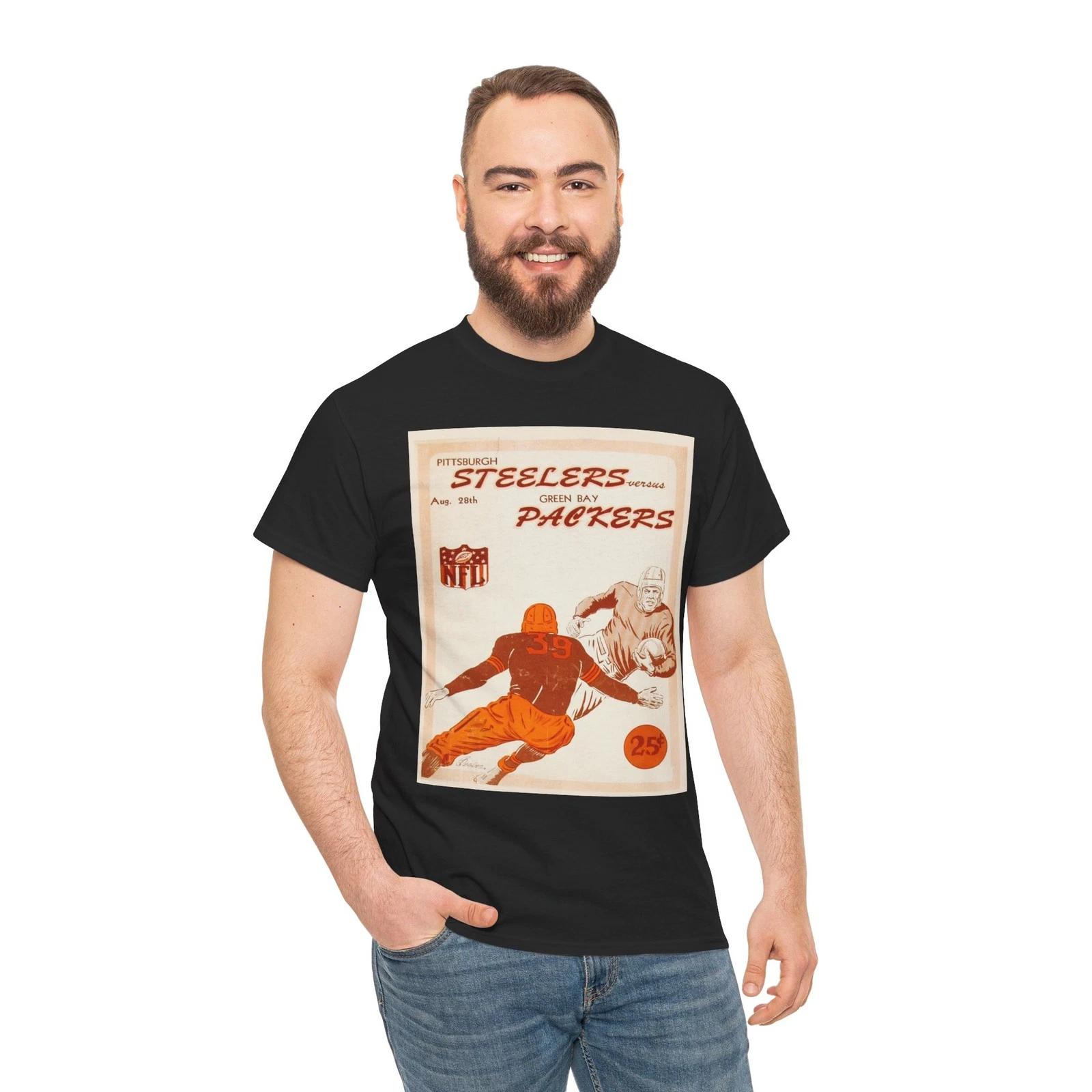 Steelers VS Green Bay Packers Official Program 1930s Football T-Shirt Sports 3XL
