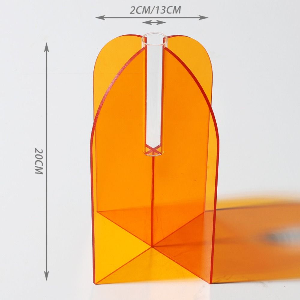 Art Geometric Acrylic Vase INS Dried Flowers Container Durable Flower Vase  Home Office