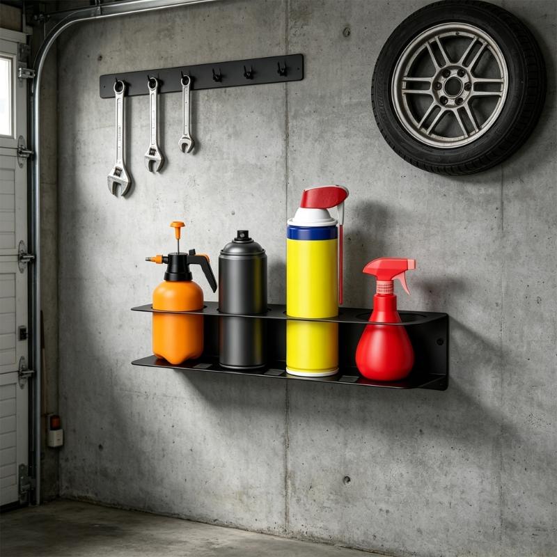 QX2E Simple Install Garage Wall Mounted Holder For Bottles Garden Tools Supplies