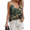 Womens Summer Tank Tops Strap Casual Loose Fit V Neck Sleeveless Print Tops