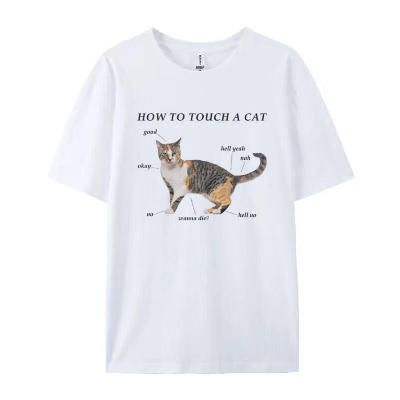 

Womens Short Sleeve Funny Kitten Graphic TShirt Casual Loose Cat Mom Tee Top Aesthetic Cat Lover Fashion Top Gift for Females S