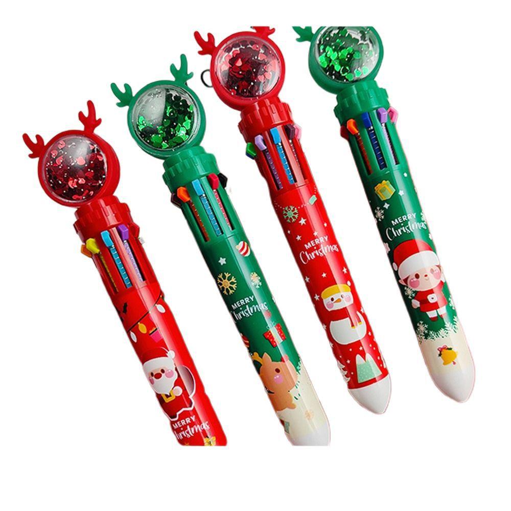 

Cartoon Elk Xmas Boy Merry Christmas Santa Claus Christmas Ballpoint Pen Stationery Ten Color Pen 1 PC Random Color