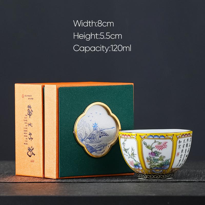 Creative Ceramic Tea Cup Gift Box Ceramic Kung Fu Tea Cup Ceramic Household Afternoon Tea Cup Coffee Mug  Espresso Cups  Cup