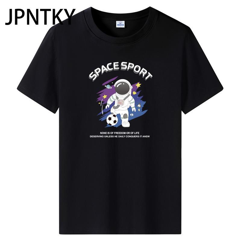 JPNTKY Cotton Short Sleeve T-shirt Men's Fashion Loose Half Sleeve Shirt Printed Compassionate Shirt