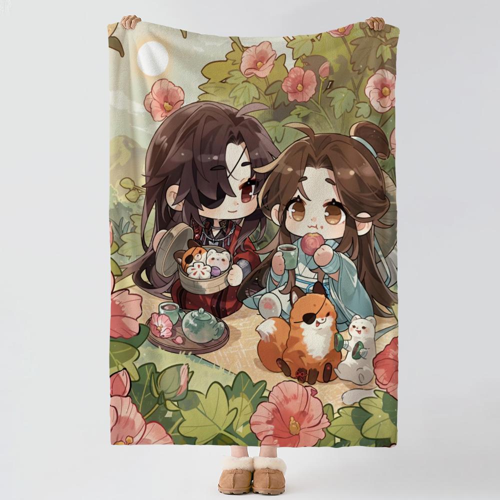 Anime H-Heaven Officials Blessing-g Throw Thick Comfort Flannel Quilt, Multi-scene Use Indoor Outdoor Daily Nap