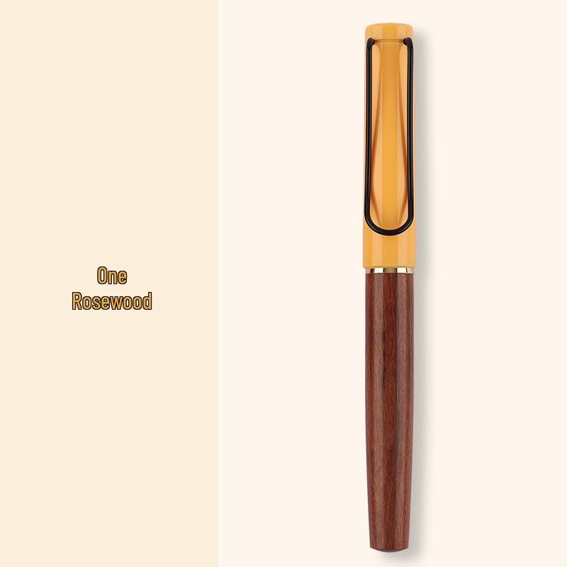Original Wood Calligraphy Fountain Pen with 0.38mm Nib for Students - Rotary Ink Absorption, Ideal for Office & Gift Use
