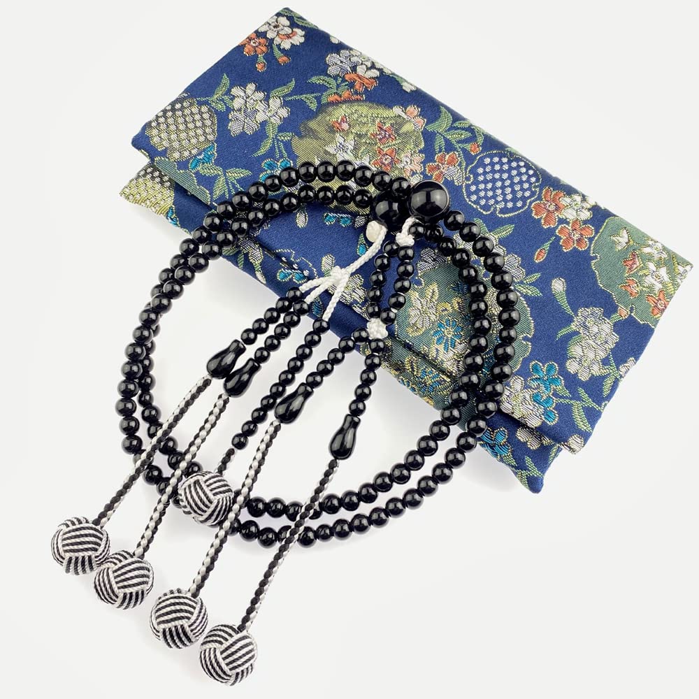Myorenka Soka Gakkai Prayer Beads Black and Red PC Shaku Medium Juzu Beads and Juzu Case Set with Odamaki Bonten SGI Prayer Shaku 0 Beads with (Juzu)