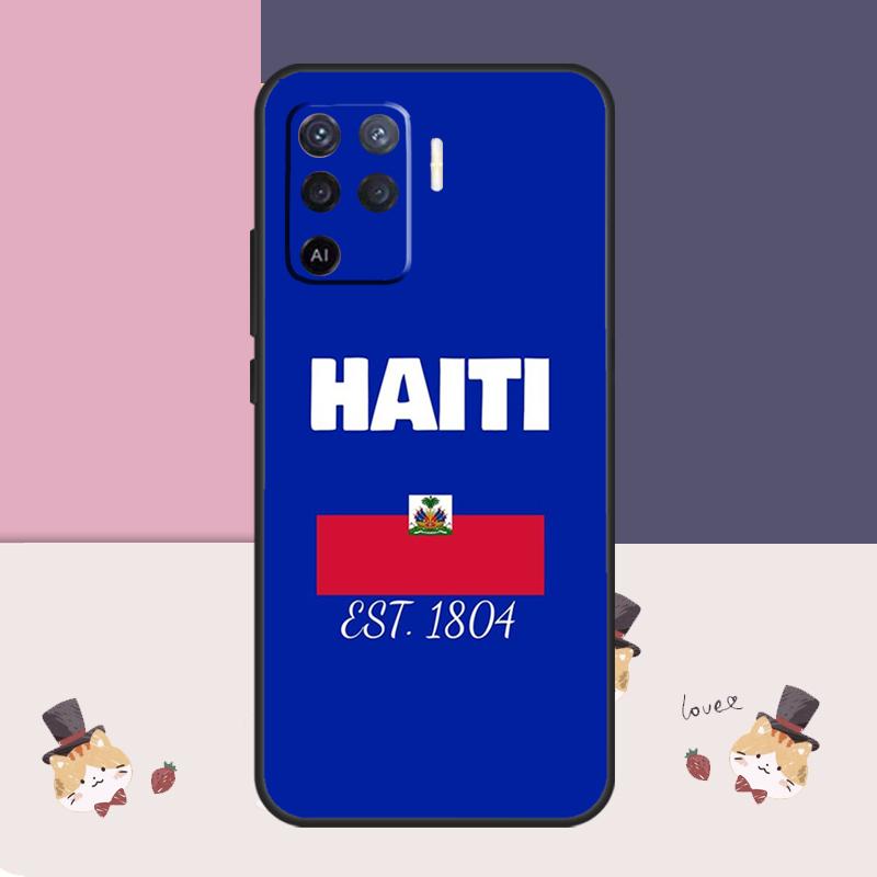 Vintage Haiti Haitian Flag Case For Oppo A38 A58 A78 A98 A54 A74 A94 A18 A57 A17 A77 A80 A60 A40 A96 A76 A16 A15 A5 Pro