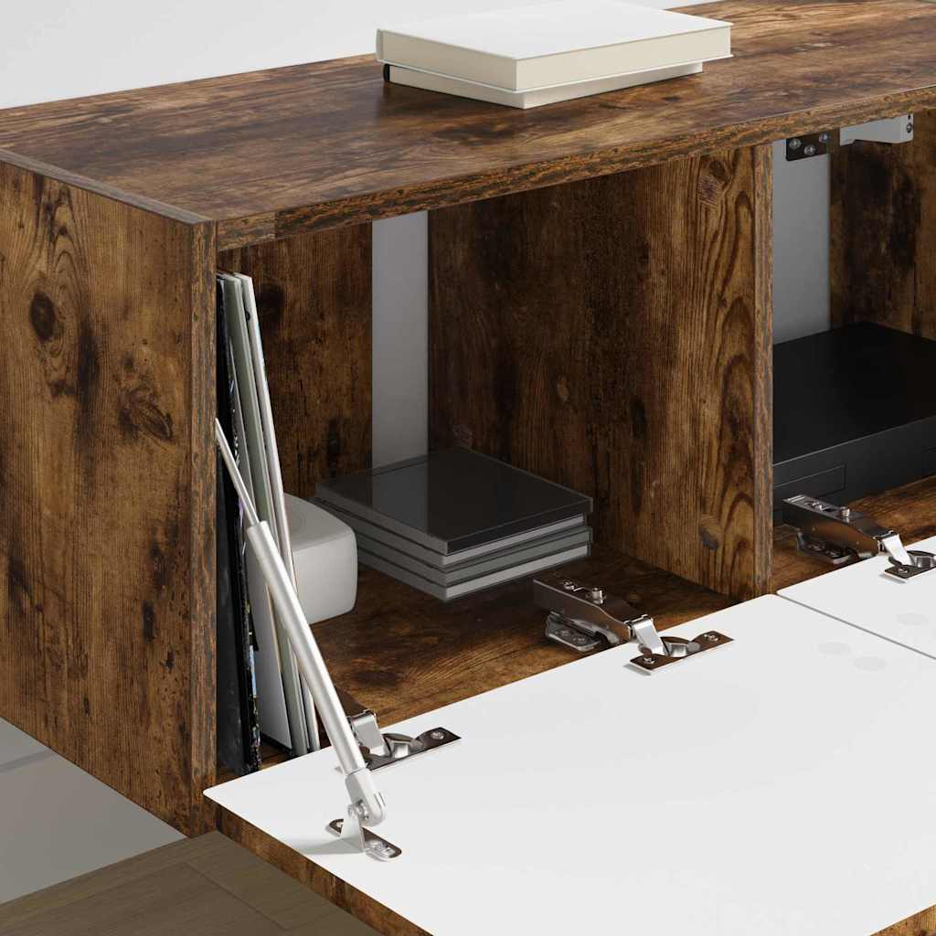 Wall Mounted TV Cabinet Smoked Oak 78.5 x 31 x 29.5 cm