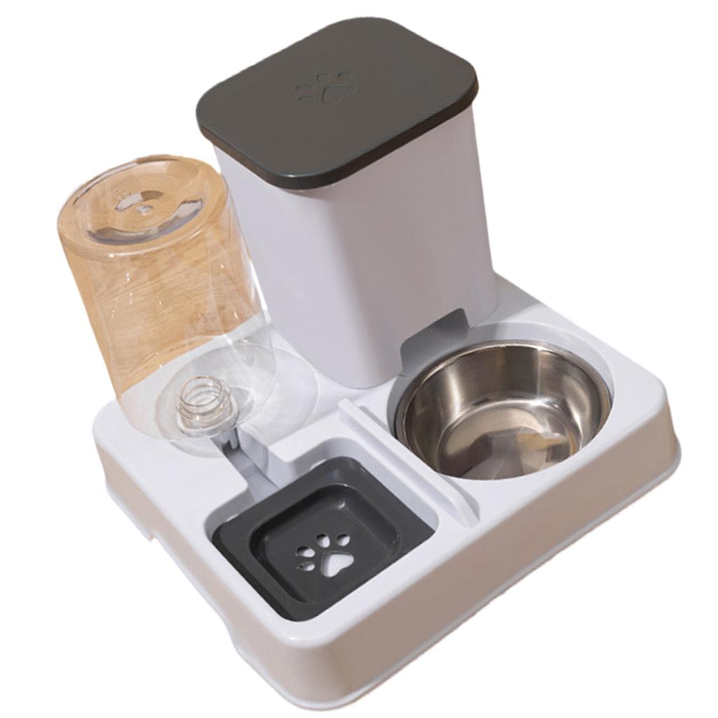 Large Capacity Food Feeder 2in1 Water Dispenser and Food Bowl Small Dog Cats Automatic Feeder for Daily Watering Feeding