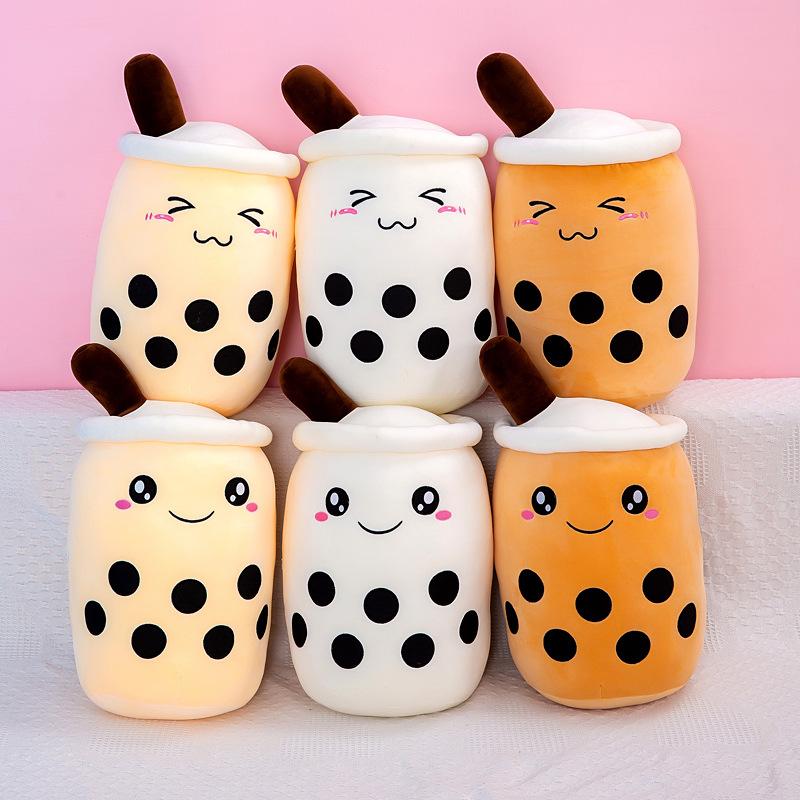 Cute Bubble Tea Throw Pillow, Girls Bed Sleeping Doll Doll Plush Toy