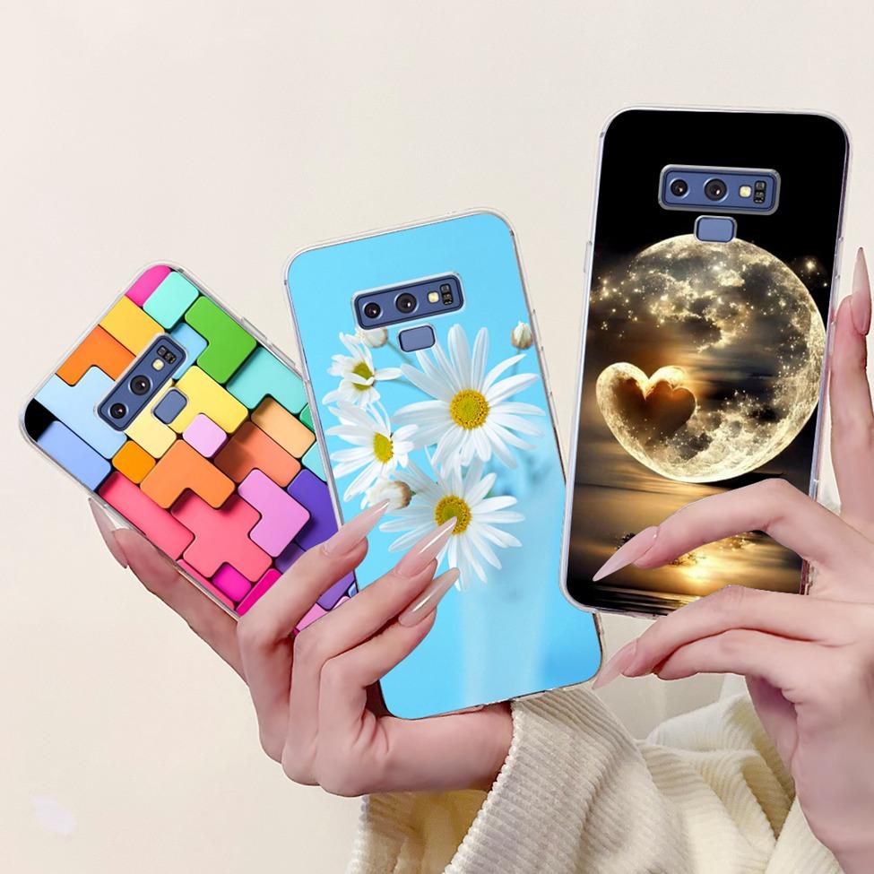 Clear For Samsung Note9 Case Cute Cat Fashion Luxury Painted Soft Cover Phone For Samsung Galaxy Note 9 Case SM-N9600 SM-N960F