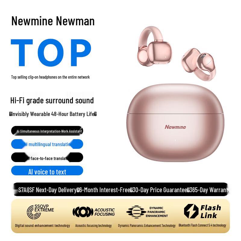 

Newman S7 Ear-Clip Open-Ear AI Smart Bluetooth Sport Headphones