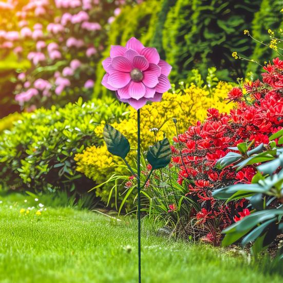 Metal Flower Stake Decorative Garden Stake Outdoor Ground Insert Flower Stake