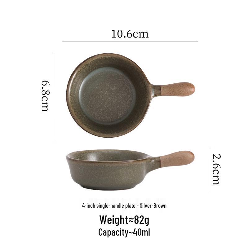 Japanese Style Ceramic Dipping Dish with Handle