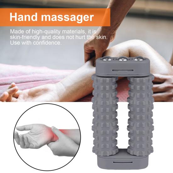 Hand Massager with Steel Ball Physical Therapy Trigger Point Deep Tissue Massager Portable Travel Massage Roller Spiky Grippie Stim Fidget Toy